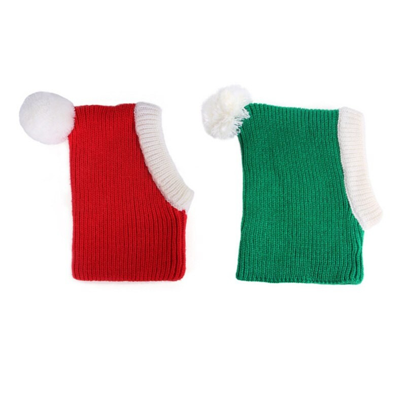 Kalėdinis mielas naminis šuo katė drabužiai Šilti šuniukas Kalėdų senelio kepurė Galva Juokingi kalėdiniai drabužiai naminio gyvūnėlio kostiumas šuniuko fotorekvizitas