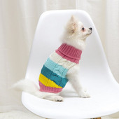 Îmbrăcăminte pentru animale de companie, pisică de lux, pentru câini, pulover, haine, drăguț, curcubeu, în dungi, pentru animale de companie, costum fără mâneci.