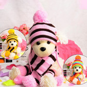 3 vnt./komplektas Šuns kepurė Franse Bulldog Kepurė šunims Žiemos reikmenys Jorkšyro terjeras Corgi Stripe megztas šalikas šuniuko aprangos kostiumas