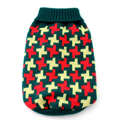 Pes Mačka Sveter s kapucňou Kabát pre domáce zvieratá Sveter Oblečenie Houndstooth Dizajn Zimné teplé oblečenie Oblečenie