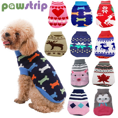 Χειμερινά κινούμενα ρούχα για σκύλους Ζεστά χριστουγεννιάτικα πουλόβερ για μικρούς μεσαίους σκύλους Γάτες Πλεκτό πουλόβερ Puppy Jacket Ρούχα για κατοικίδια S-3XL