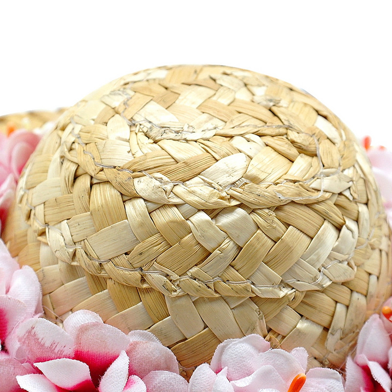 Kućni ljubimac, cvijet, slamnati šešir, pas, proljeće, ljeto, šešir za sunčanje, slatki pleteni slamnati šešir, dodatak kostimu