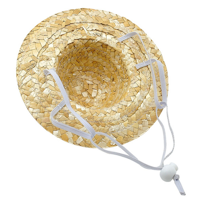 Kućni ljubimac, cvijet, slamnati šešir, pas, proljeće, ljeto, šešir za sunčanje, slatki pleteni slamnati šešir, dodatak kostimu