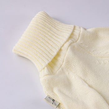 Бял пуловер Whippet Jakeneck Мек италиански дух Зимен пуловер Топъл пуловер за плетене Малък среден пуловер