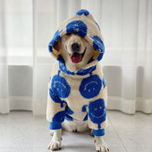 Haina mare pentru câini, de iarnă, de designer, jachetă caldă de modă de lux pentru câini Golden Retriever Albastru Ropa Para Perro Invierno