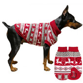 Koerte jõulukampsun Põhjapõdra lumehelbe kudumine kampsun Lemmikloomade jõulupühade riided Kilpkaelusega kudum väikestele ja keskmistele suurtele koertele