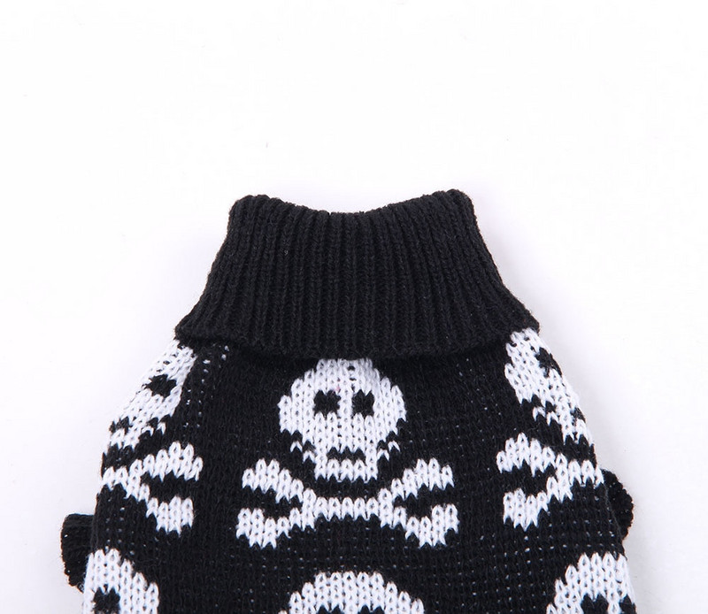 Μπουφάν για σκύλους γάτα πουλόβερ Jumper Skulls Jacquard Pet Puppy Μπουφάν Ζεστό πουλόβερ Ρούχα για σκύλους Γάτες Μικρά Μεσαία
