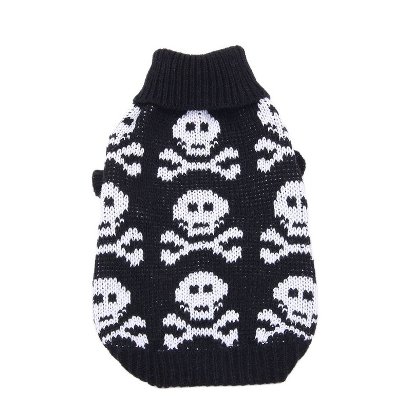 Μπουφάν για σκύλους γάτα πουλόβερ Jumper Skulls Jacquard Pet Puppy Μπουφάν Ζεστό πουλόβερ Ρούχα για σκύλους Γάτες Μικρά Μεσαία
