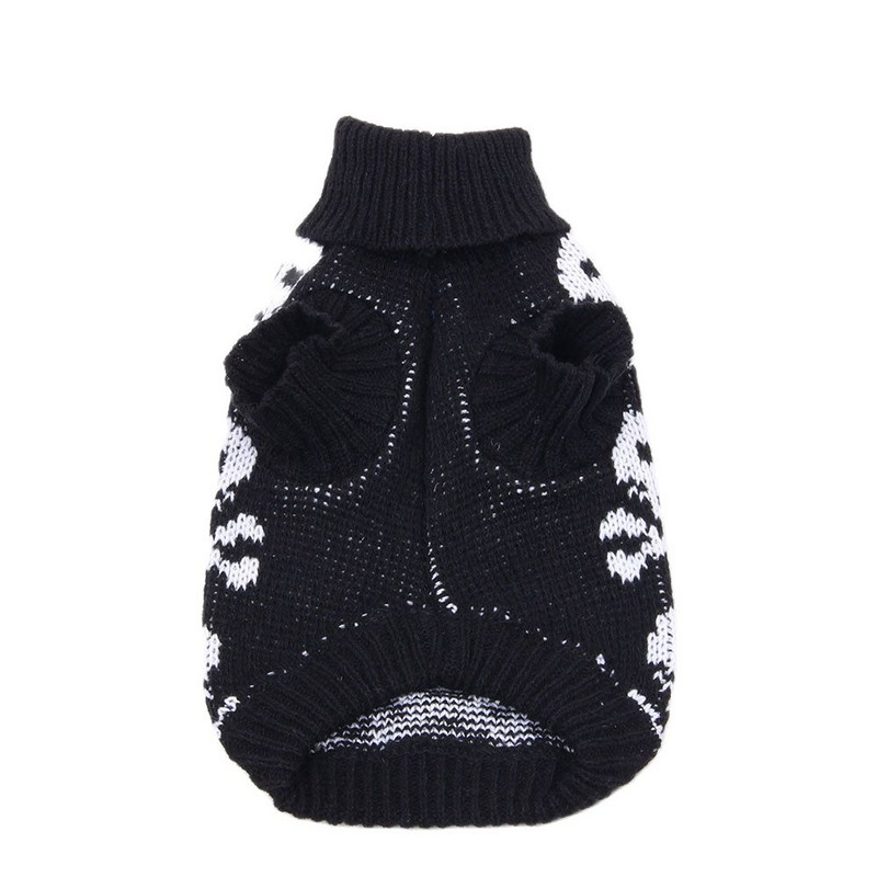 Μπουφάν για σκύλους γάτα πουλόβερ Jumper Skulls Jacquard Pet Puppy Μπουφάν Ζεστό πουλόβερ Ρούχα για σκύλους Γάτες Μικρά Μεσαία