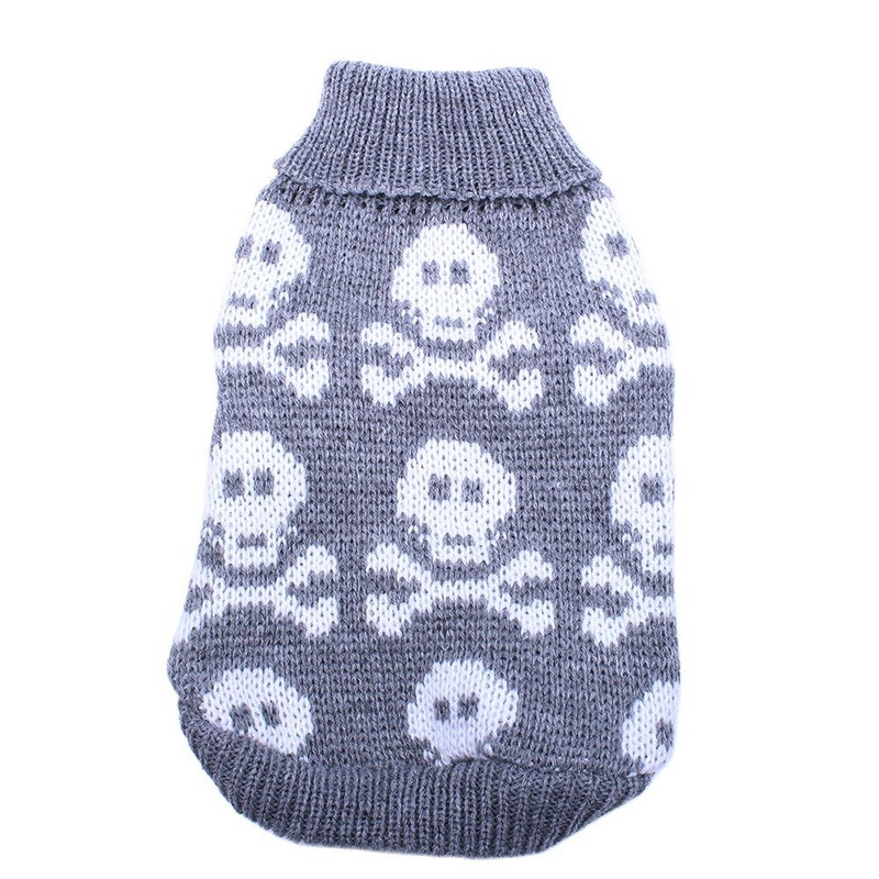 Μπουφάν για σκύλους γάτα πουλόβερ Jumper Skulls Jacquard Pet Puppy Μπουφάν Ζεστό πουλόβερ Ρούχα για σκύλους Γάτες Μικρά Μεσαία