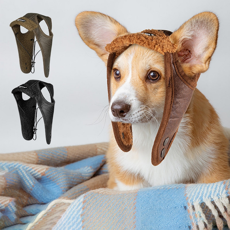 Χαριτωμένο καπέλο αεροπλάνου για σκύλους κατοικίδιων ζώων Αστεία στολή Cosplay Καπέλο Φθινοπωρινό Χειμώνα αντιανεμικό καπέλο πιλότου μοτοσικλέτας για μικρά μεσαία μεγάλα σκυλιά