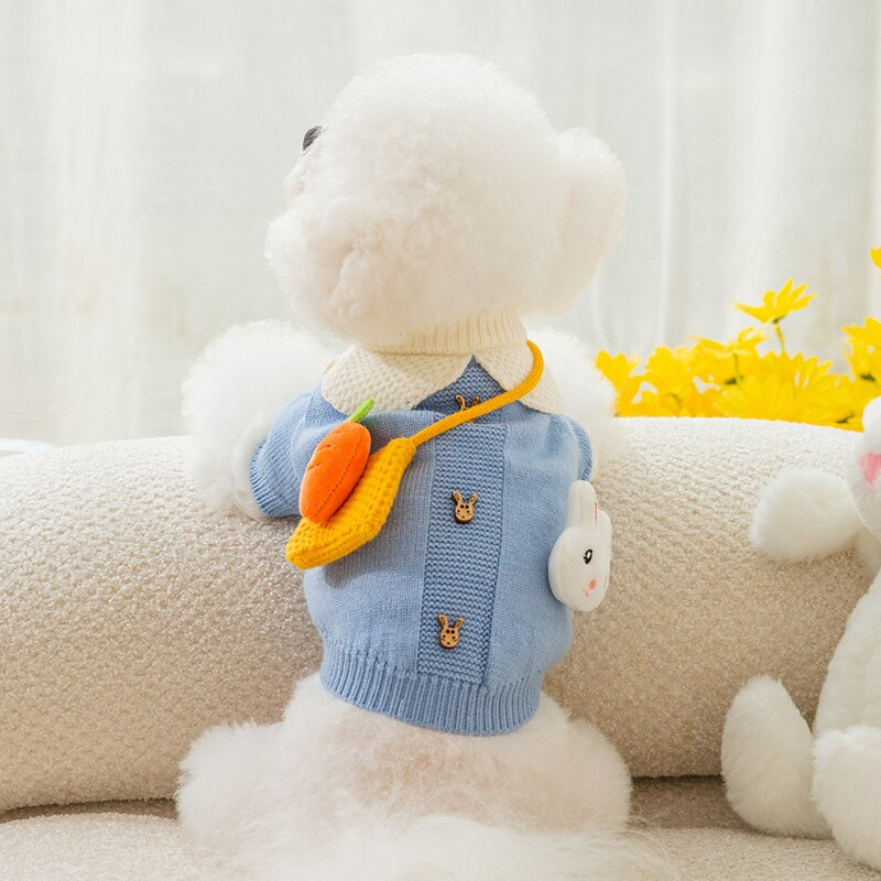 Pletené vlnené jesenné zimné oblečenie pre domáce zvieratá, stredné, malé, pre psov a mačky, roztomilý sveter, ručne vyrábaná taška, mačiatko, šteňa, sladký sveter, mäkký kabát