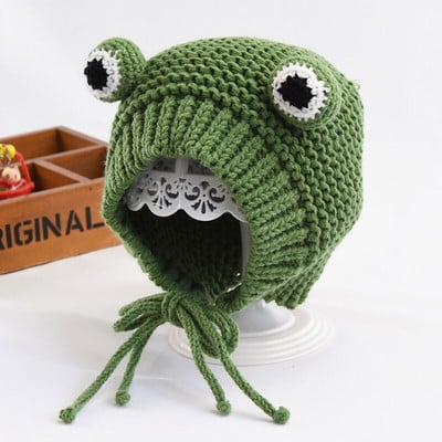 Roztomilá žabia čiapka pre psa, útulná háčkovaná čiapka pre psa, teplá zimná čiapka pre psa, šteňacia čiapka, malá pletená čiapka pre psa, kostýmová pletená čiapka pre veľkého psa