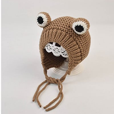 Roztomilá žabia čiapka pre psa, útulná háčkovaná čiapka pre psa, teplá zimná čiapka pre psa, šteňacia čiapka, malá pletená čiapka pre psa, kostýmová pletená čiapka pre veľkého psa