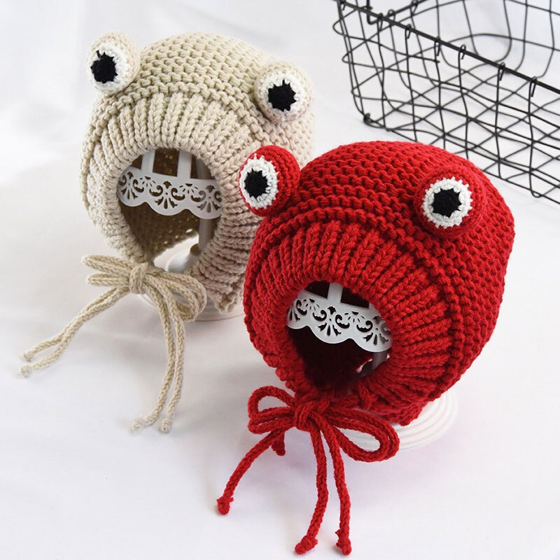 Roztomilá žabia čiapka pre psa, útulná háčkovaná čiapka pre psa, teplá zimná čiapka pre psa, šteňacia čiapka, malá pletená čiapka pre psa, kostýmová pletená čiapka pre veľkého psa