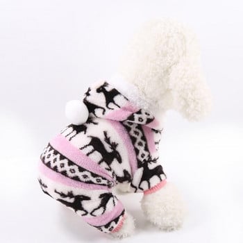 Дрехи за кучета Пижами Полар Гащеризон Зимно облекло за кучета Четири крака Топло облекло за домашни любимци Облекло Малко куче Звезда Костюм Облекло