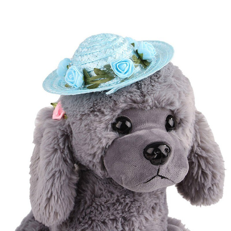 Klobúk pre psa, mačky, kostým, domáce zvieratá, dekorácia pre domáce zvieratá pre malé, stredné a veľké psy, fotografické rekvizity, roztomilý kvetinový klobúk pre psa a mačku, slamený klobúk, potreby pre domáce zvieratá