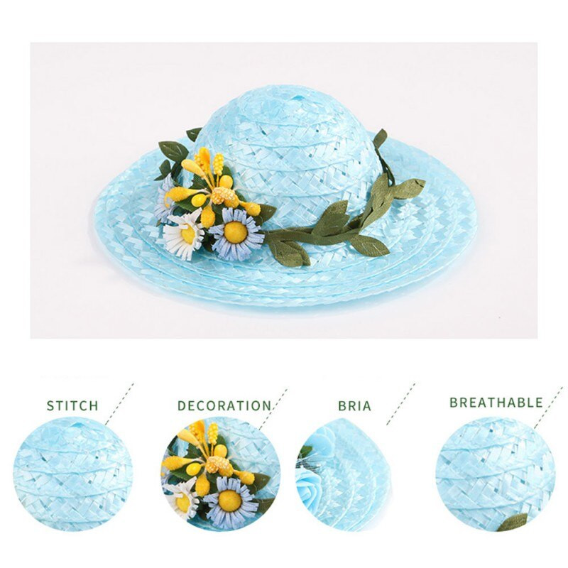 Klobúk pre psa, mačky, kostým, domáce zvieratá, dekorácia pre domáce zvieratá pre malé, stredné a veľké psy, fotografické rekvizity, roztomilý kvetinový klobúk pre psa a mačku, slamený klobúk, potreby pre domáce zvieratá