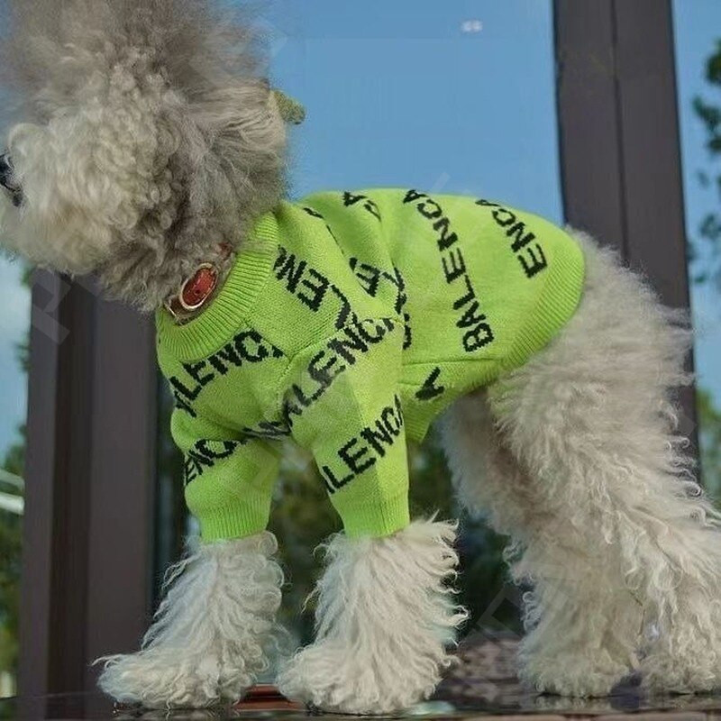 Luksuslik koerte kampsun kiri Lemmikloomarõivad Moodne kootud kampsun koerakassile Soojad riided väikesele kutsikale Prantsuse buldogi lemmikloomatarbed