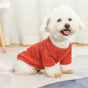 Ζεστό πουλόβερ για σκύλο με ζιβάγκο Φθινοπωρινό Χειμώνα Πλεκτά Ρούχα Σκύλου για Μικρά Σκυλιά Chihuahua Στολή Πουλόβερ Σκύλου Χοντρά Ρούχα