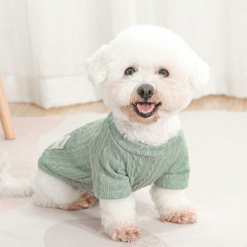 Топъл пуловер за куче с висока яка Есен Зима Плетени дрехи за кучета за малки кучета Чихуахуа Пуловер за кучета Дебели дрехи