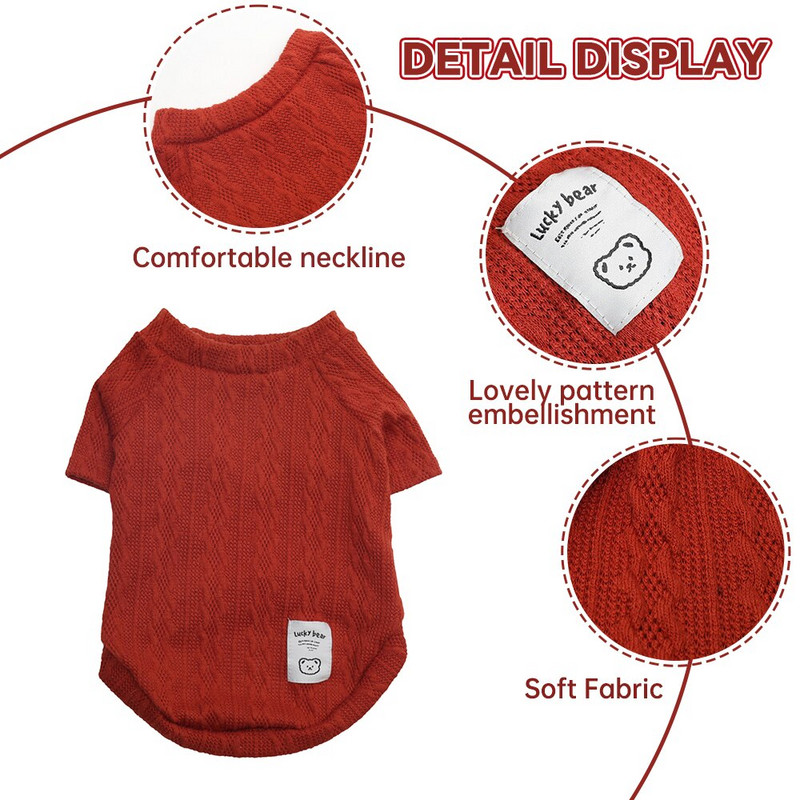 Ζεστό πουλόβερ για σκύλο με ζιβάγκο Φθινοπωρινό Χειμώνα Πλεκτά Ρούχα Σκύλου για Μικρά Σκυλιά Chihuahua Στολή Πουλόβερ Σκύλου Χοντρά Ρούχα