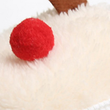 Шапка за домашни любимци Дизайн на рога Запазва топлината Мека текстура Карикатура Домашни любимци Кучета Котки Шапка за Коледа