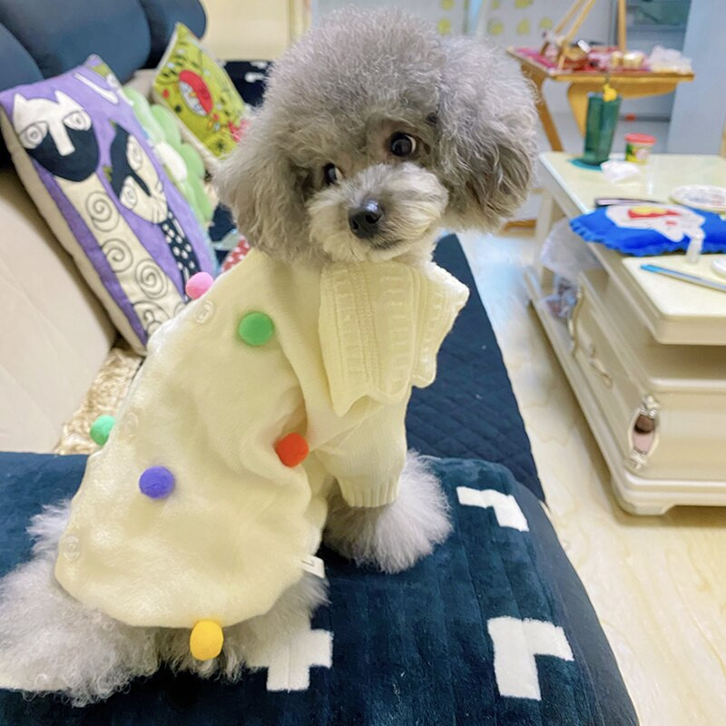 Populiarūs atlapai šunų drabužiai Teddy žieminiai drabužiai Bichon šiltas atviras megztinis Šnauceris Megztinis megztinis šuniukas Gražūs drabužiai
