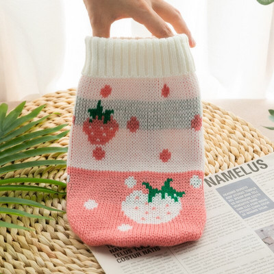 Χριστουγεννιάτικα χειμερινά ρούχα για σκύλους Chihuahua Μαλακά κουτάβια γατάκια γατάκι με ψηλό γιακά Σχέδιο πουλόβερ Ρούχα μόδας για σκύλους κατοικίδιων ζώων γάτες