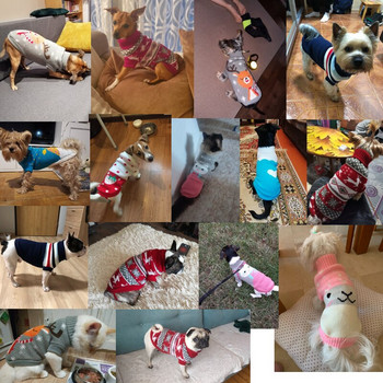 Ζεστά ενδύματα σκυλιών για μικρόσωμους μεσαίους σκύλους Πλεκτό πουλόβερ γάτας Ρούχα για κατοικίδια για Chihuahua Bullddogs Κουτάβι Χειμερινό παλτό