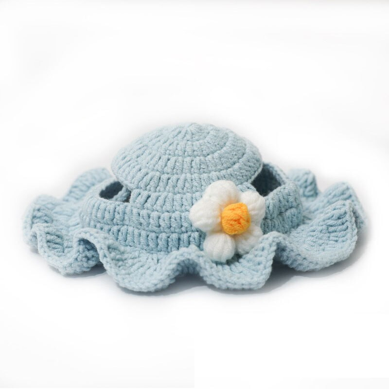 Kassi koera müts Väike aksessuaar Hooldus Palus villane lõng Lemmik käsitsi valmistatud päikesekübar Lohistav müts Kudumine Elegantne armas peakate Konna kuju