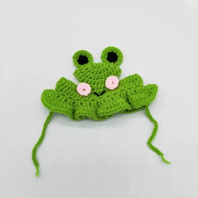 Kassi koera müts Väike aksessuaar Hooldus Palus villane lõng Lemmik käsitsi valmistatud päikesekübar Lohistav müts Kudumine Elegantne armas peakate Konna kuju