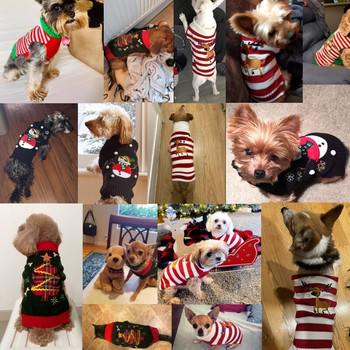 Πουλόβερ χειμωνιάτικο παλτό σκύλου Χριστουγεννιάτικα ρούχα Ζεστά μαλακά πλέξιμο Πουλόβερ γιλέκο κατοικίδιων για σκύλους για μικρά μεσαία σκυλιά Chihuahua Yorkshire Χριστούγεννα