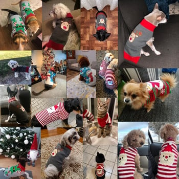 Πουλόβερ χειμωνιάτικο παλτό σκύλου Χριστουγεννιάτικα ρούχα Ζεστά μαλακά πλέξιμο Πουλόβερ γιλέκο κατοικίδιων για σκύλους για μικρά μεσαία σκυλιά Chihuahua Yorkshire Χριστούγεννα