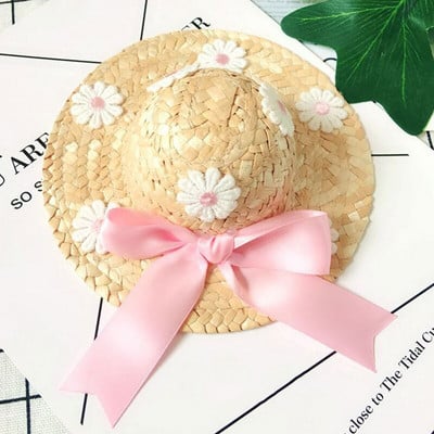 New Lace Flower Hat Cat Dog Summer Sun Shade Straw Hat Pet Puppy Accessories Small Dog Hat Sweet Daisy Hats for Cats Pet Hats
