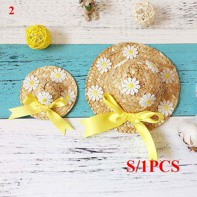 Nový čipkovaný kvetinový klobúk pre mačky a psov, letný slnečník, slamený klobúk, domáce zvieratá, šteňa, doplnky, malý klobúk pre psov, sladké sedmokrásky, klobúky pre mačky, domáce zvieratá, klobúky