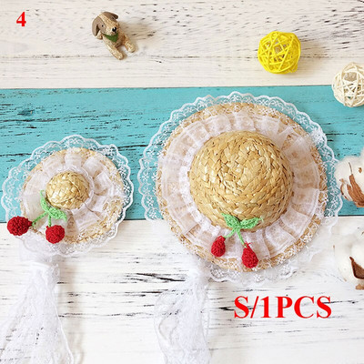 Nový čipkovaný kvetinový klobúk pre mačky a psov, letný slnečník, slamený klobúk, domáce zvieratá, šteňa, doplnky, malý klobúk pre psov, sladké sedmokrásky, klobúky pre mačky, domáce zvieratá, klobúky