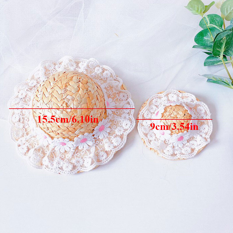 Nový čipkovaný kvetinový klobúk pre mačky a psov, letný slnečník, slamený klobúk, domáce zvieratá, šteňa, doplnky, malý klobúk pre psov, sladké sedmokrásky, klobúky pre mačky, domáce zvieratá, klobúky