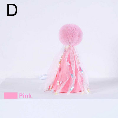 Mini roztomilá narodeninová párty klobúčik pre psa plyšová brmbolčeková sieťovaná strapcová narodeninová čiapka pre psa mačka šteňa domáce zviera párty koruna kostým príslušenstvo