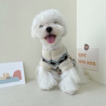 Ρούχα για σκύλους χειμωνιάτικο δικτυωτό ριγέ Πουλόβερ για σκύλους Ζεστό για κουτάβι Μικρά μεσαία μπλουζάκια για σκύλους Ρούχα Chihuahua Ropa Perro