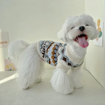 Ρούχα για σκύλους χειμωνιάτικο δικτυωτό ριγέ Πουλόβερ για σκύλους Ζεστό για κουτάβι Μικρά μεσαία μπλουζάκια για σκύλους Ρούχα Chihuahua Ropa Perro