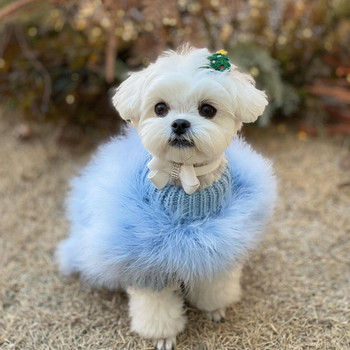 Χειμερινά ρούχα για σκύλους DualPet Πλεκτά γούνινα ρούχα για κατοικίδια Ζεστά πολυτελή γαλλικά μπουλντόγκ Pug Bichon Πουλόβερ σκύλου Ropa Perro