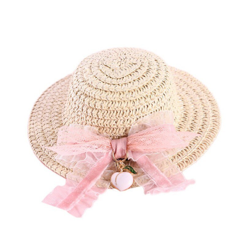 Pălărie de paie țesută Animale de companie Umbrelă de soare Căciulă de soare pentru pisică Pălărie de soare Vară Primăvară Pisici Câini Decor de zi cu fund Pălărie de soare