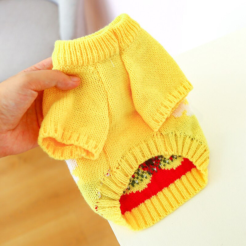 Väikese koera kassi kampsun kapuuts, maasika disainiga lemmiklooma kutsika džemprid talvesoojad riided rõivad