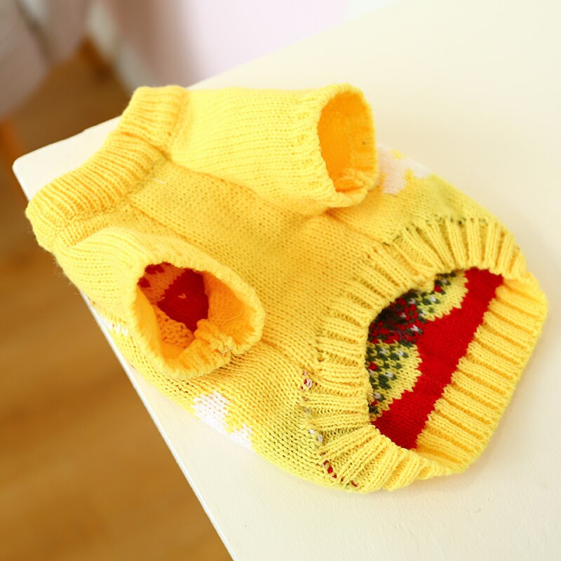 Väikese koera kassi kampsun kapuuts, maasika disainiga lemmiklooma kutsika džemprid talvesoojad riided rõivad