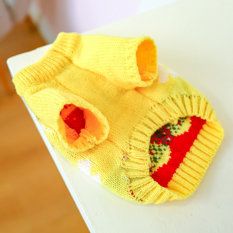 Väikese koera kassi kampsun kapuuts, maasika disainiga lemmiklooma kutsika džemprid talvesoojad riided rõivad