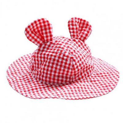 Fisherman Hat Plaid Printing Dekoratiivne polüester laia äärega päikesekaitsemüts lemmikloomade koerte tarvikutele Suministros para perros
