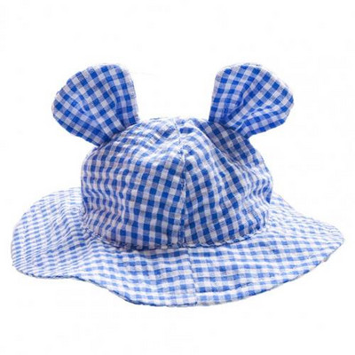 Fisherman Hat Plaid Printing Dekoratiivne polüester laia äärega päikesekaitsemüts lemmikloomade koerte tarvikutele Suministros para perros