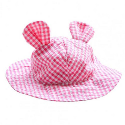 Fisherman Hat Plaid Printing Dekoratiivne polüester laia äärega päikesekaitsemüts lemmikloomade koerte tarvikutele Suministros para perros
