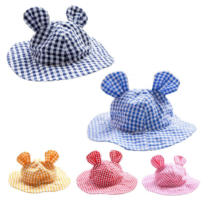 Fisherman Hat Plaid Printing Dekoratiivne polüester laia äärega päikesekaitsemüts lemmikloomade koerte tarvikutele Suministros para perros